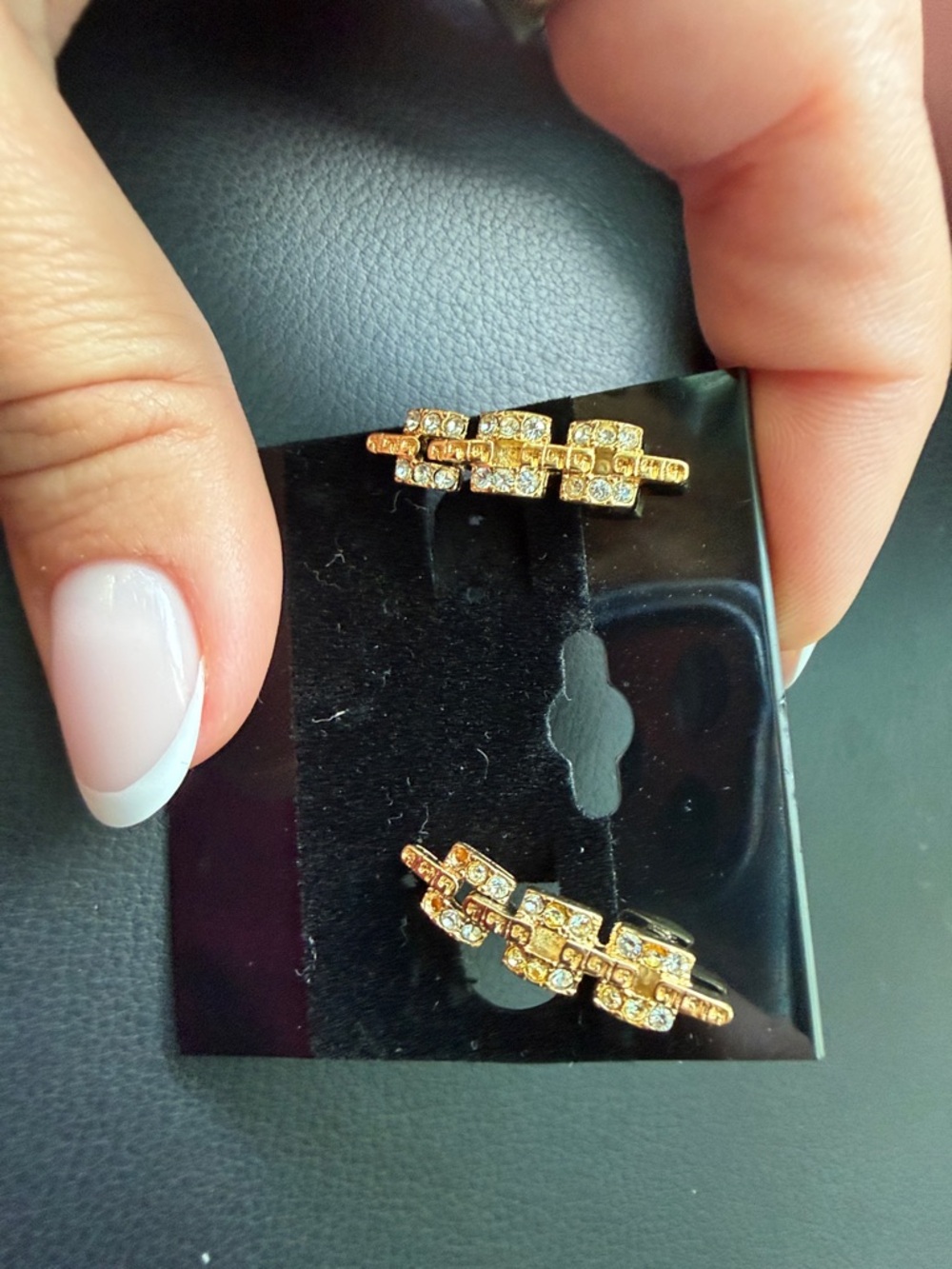 Givenchy vintage Gold Crystal Link Earrings - Elegant Women's Jewelry